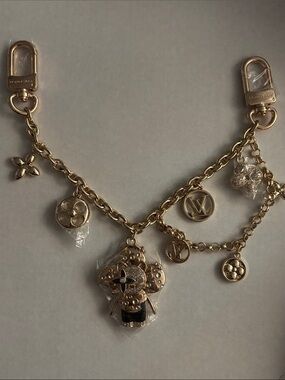 Louis Vuitton Gold Floral Charm Chain Key Holder